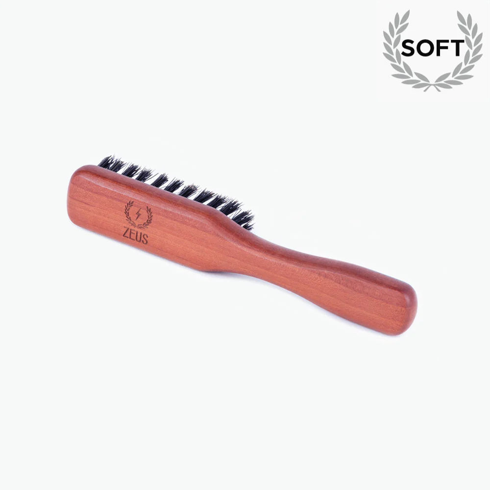 Handled Mustache & Beard Brush - Soft Boar Bristle