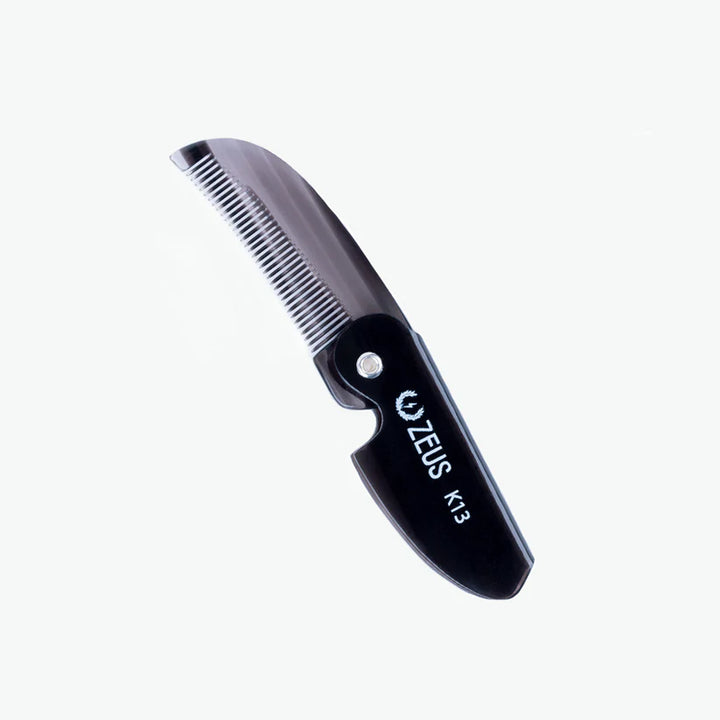 Folding Mustache Comb - Black
