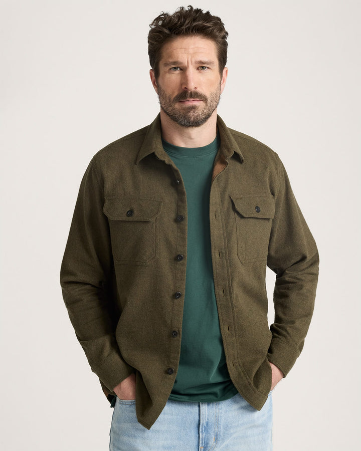 Burnside Flannel Shirt - Forest Green Heather