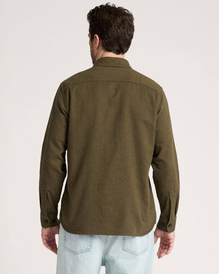Burnside Flannel Shirt - Forest Green Heather