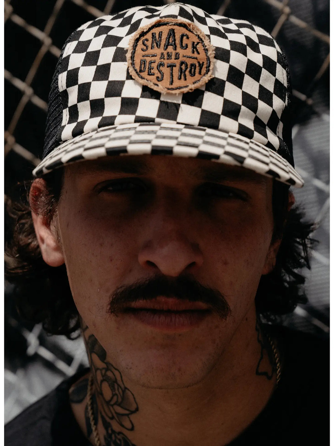 Snack and Destroy Moto Trucker Hat