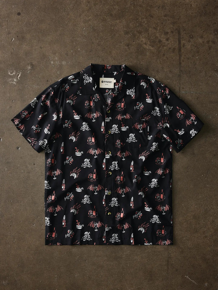 Le Sigh French Wine Cheese Baguettes & Croissants Button-Up