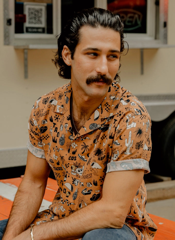 Raise Hell Eat Tacos Button Up