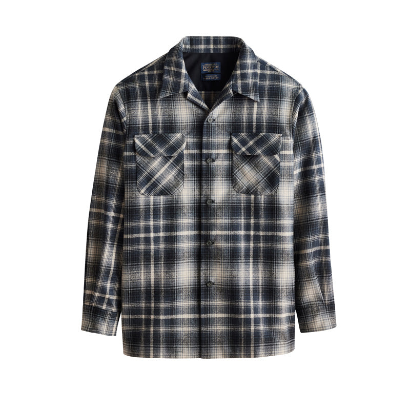 Plaid Board Shirt - Grey/Tan Ombre Tall