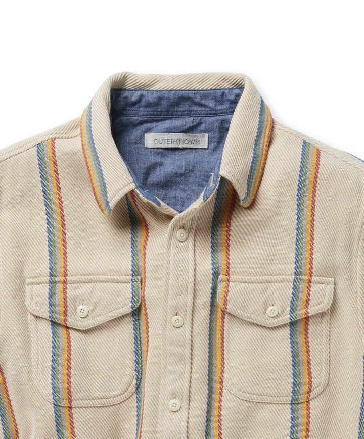Blanket Shirt Wheat Rainbow Stripe
