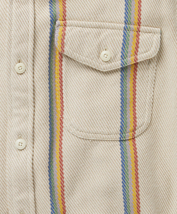 Blanket Shirt Wheat Rainbow Stripe
