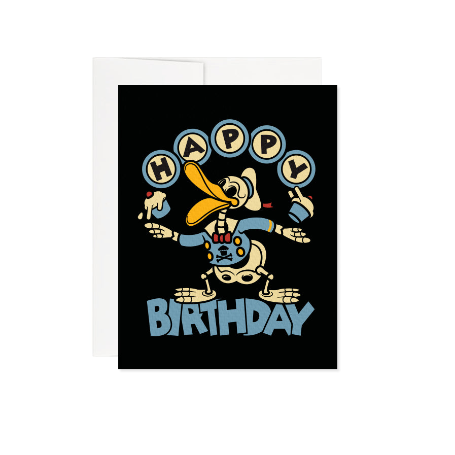 Birthday Duck Greeting Card - A2 / Blank Interior