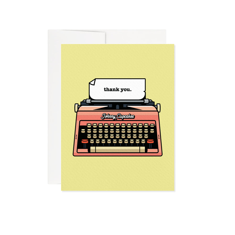Thank You Typewriter Greeting Card - A2 / Blank Interior