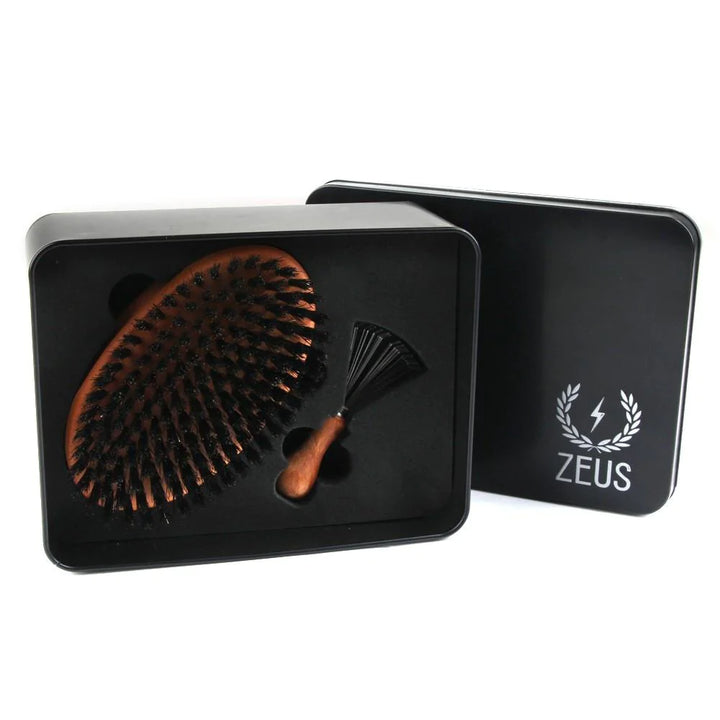 Oval Military Brush with Bristle Cleaner - 100% Boar Bristle - Firm