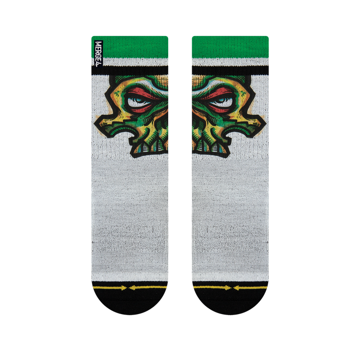 Youth Bobby Brown Green Skull Socks - Medium