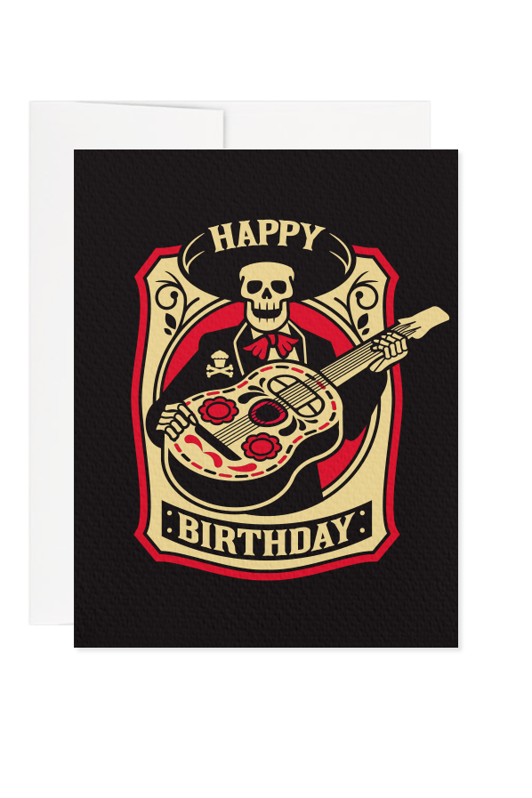Mariachi Birthday Greeting Card - A2 / Blank Interior