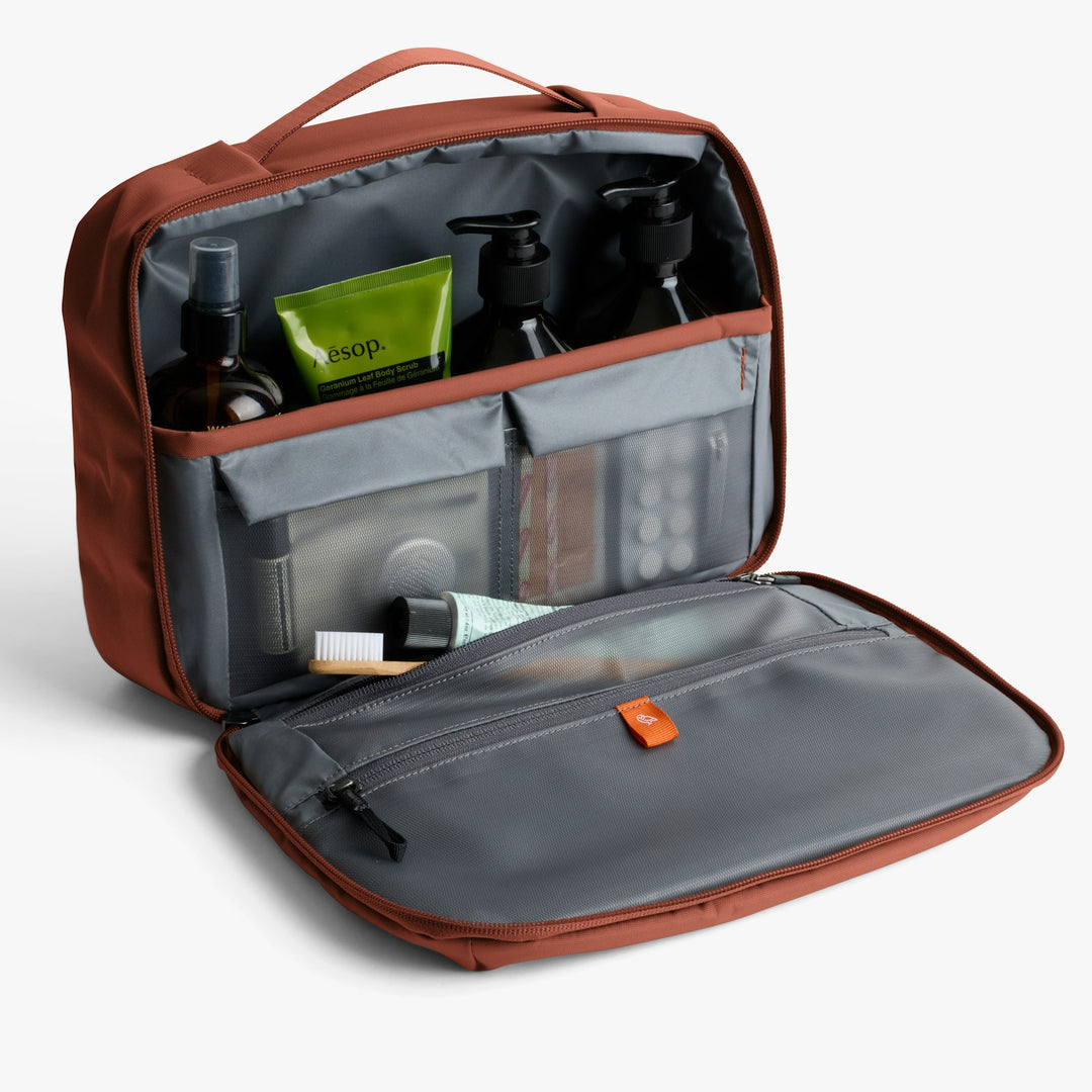 Bellroy Hanging Toiletry Kit Plus – Clay – open or alternate view