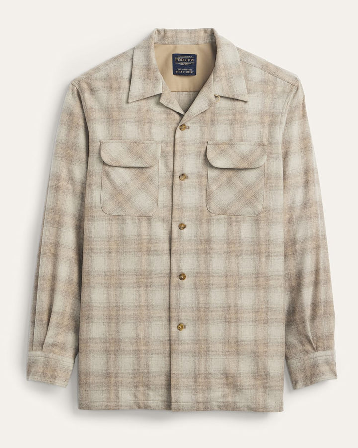 Men's Plaid Board Shirt - Tan Ombre