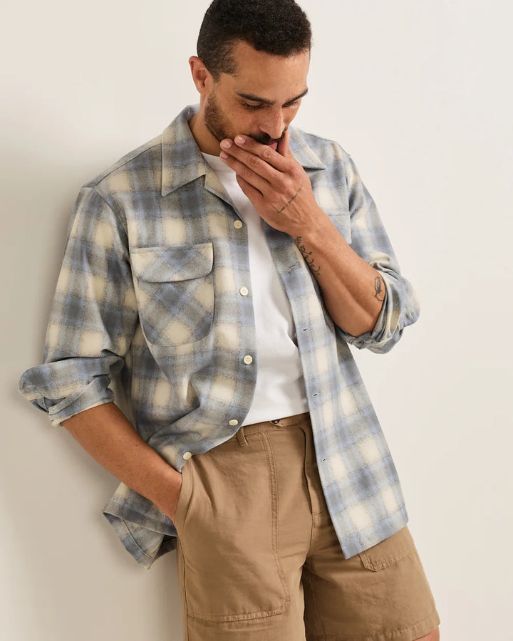 Men's Plaid Board Shirt - Tan/Blue/Grey Ombre