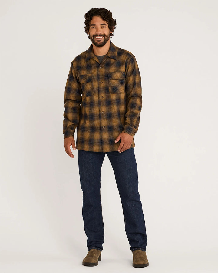 Plaid Board Shirt - Gold/Navy Blue Ombre