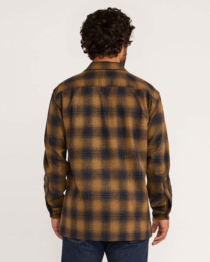 Plaid Board Shirt - Gold/Navy Blue Ombre