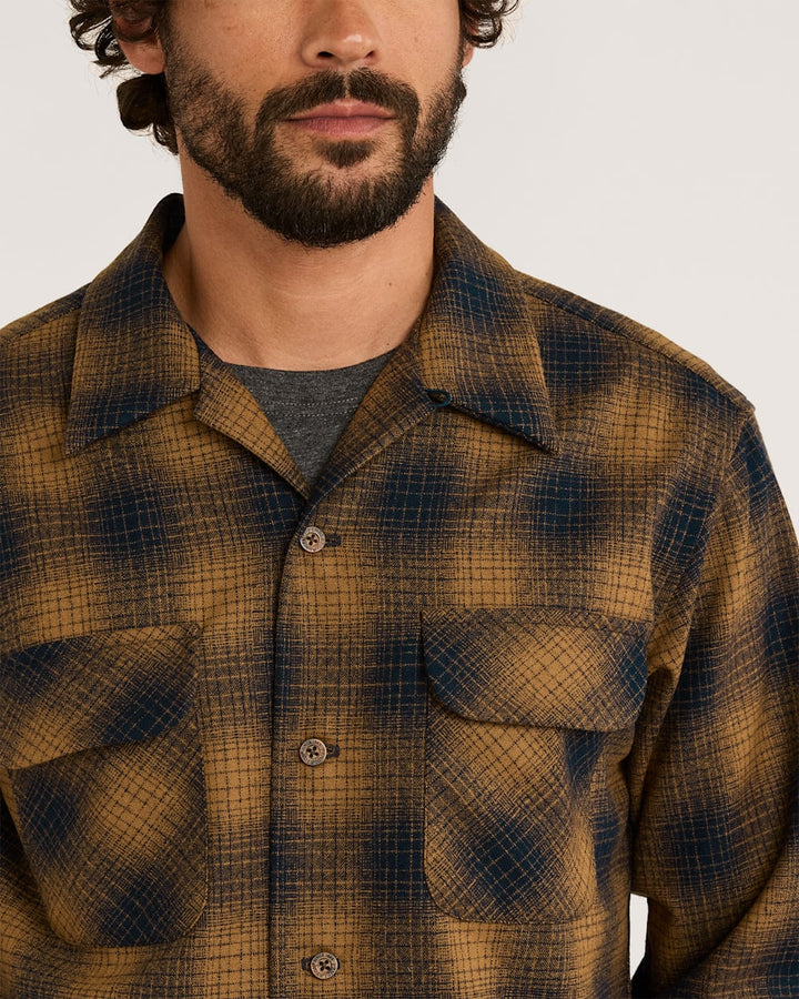 Plaid Board Shirt - Gold/Navy Blue Ombre