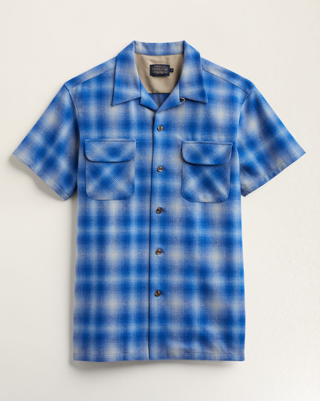 Plaid Board Shirt Short Sleeve- Blue Ombre