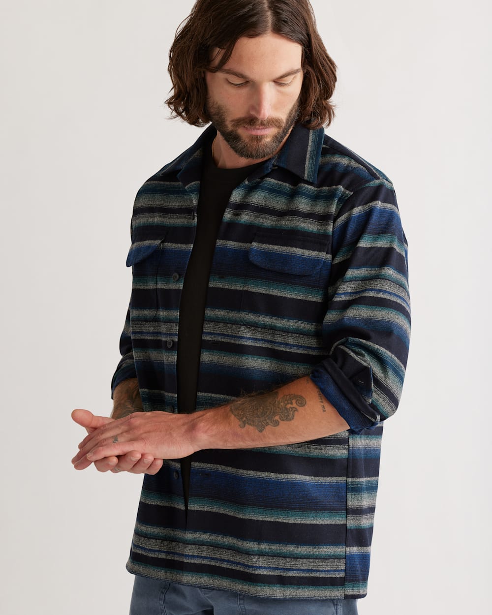 Stripe Board Shirt - Blue Serape