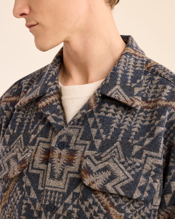 Jacquard Board Shirt - Navy Harding Trail