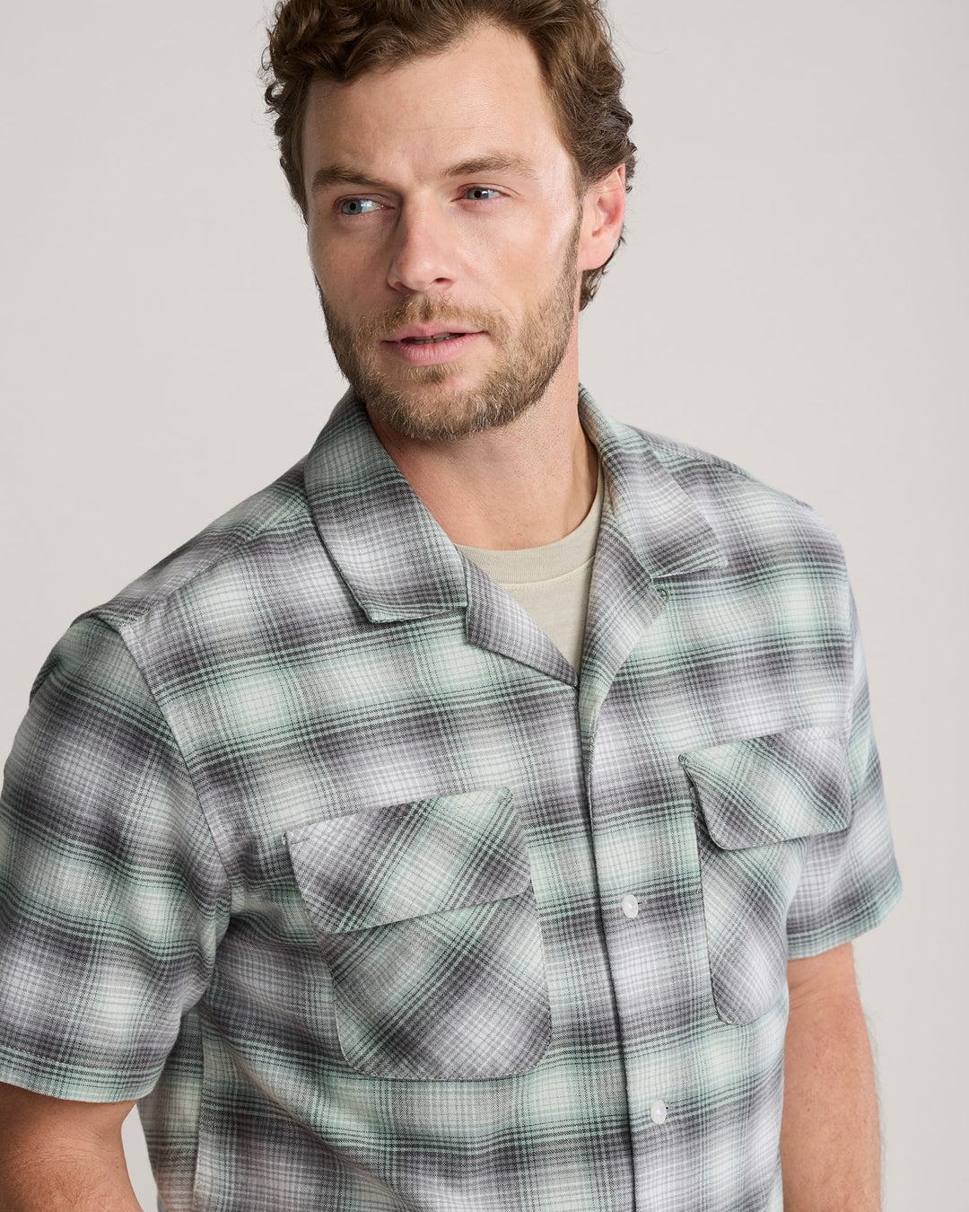 Baja Board Shirt Short Sleeve - Charcoal/Grey Plaid