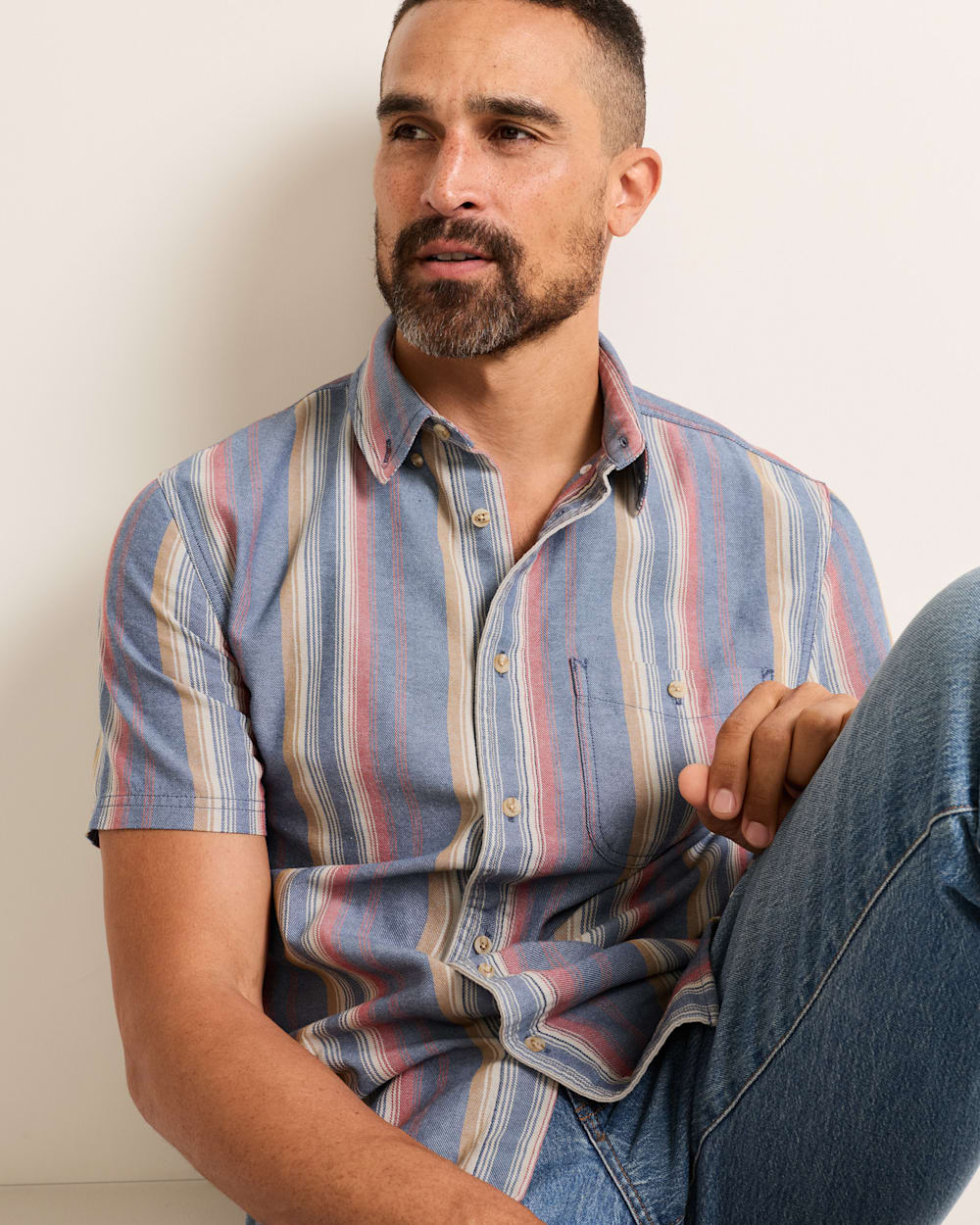 Men's Short Sleeve Stripe Bayside Shirt