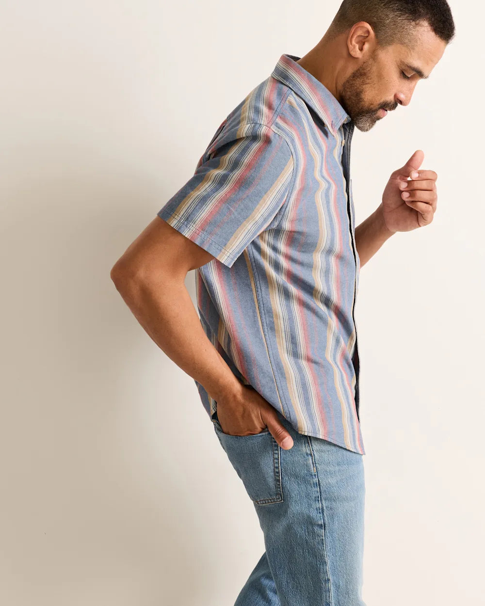Men's Short Sleeve Stripe Bayside Shirt