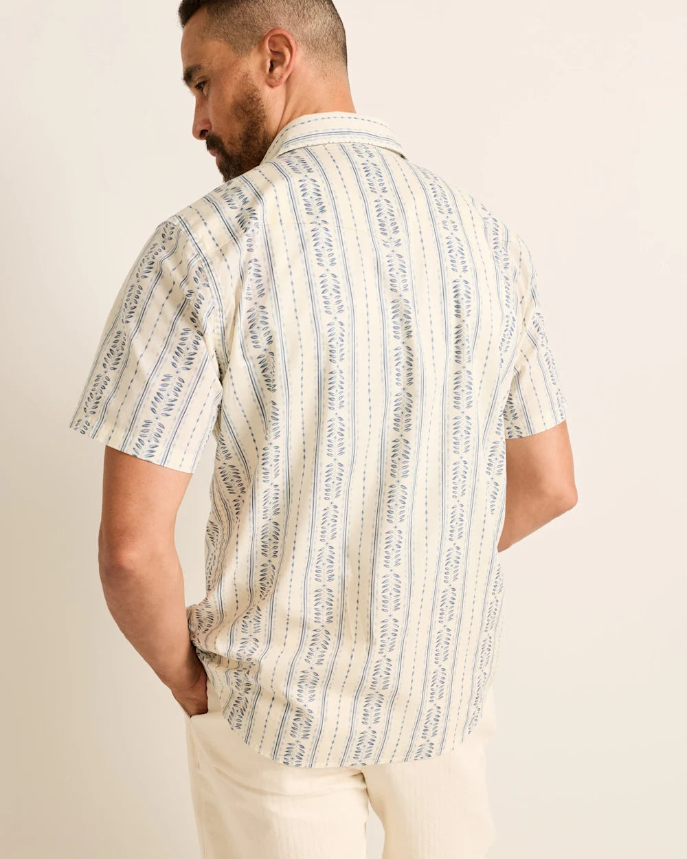 Men's Leramie Snap-Front Short Sleeve Shirt - Grove Stripe