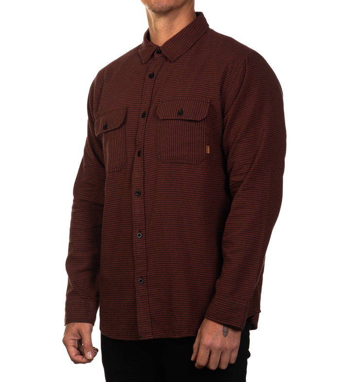 Stripe Flannel - Rust/Black