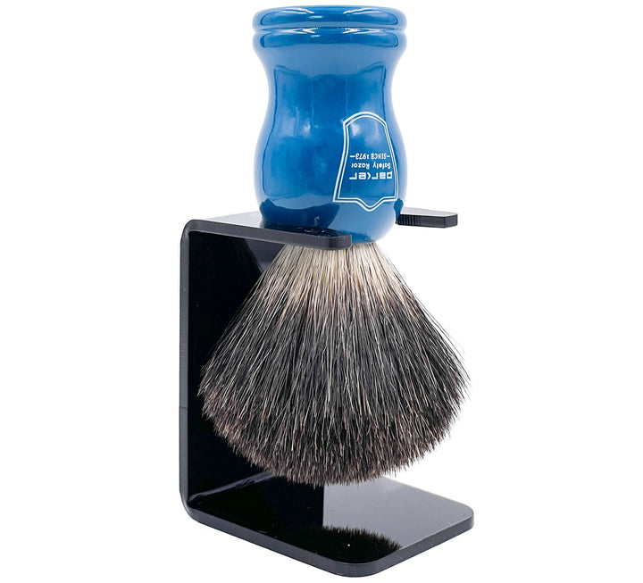 Parker Blue Wood Handle Black Badger Shaving Brush
