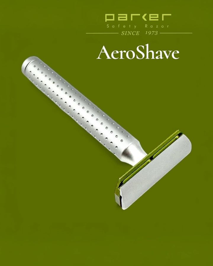 Parker AeroShave Aluminum Safety Razor-Long Handle