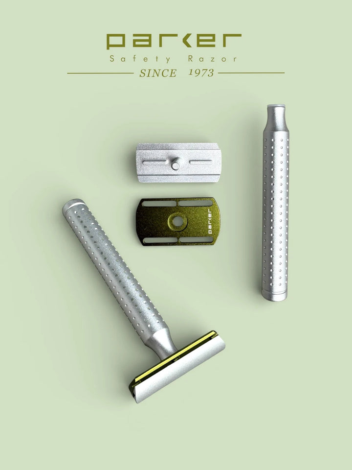 Parker AeroShave Aluminum Safety Razor-Long Handle