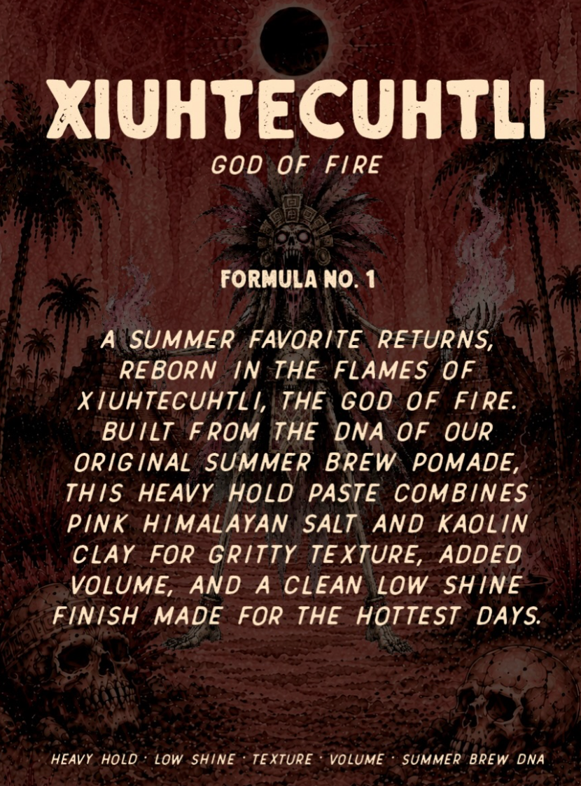 Grim Grease Xiuhtecuhtli Formula No. 1 heavy hold low shine product details
