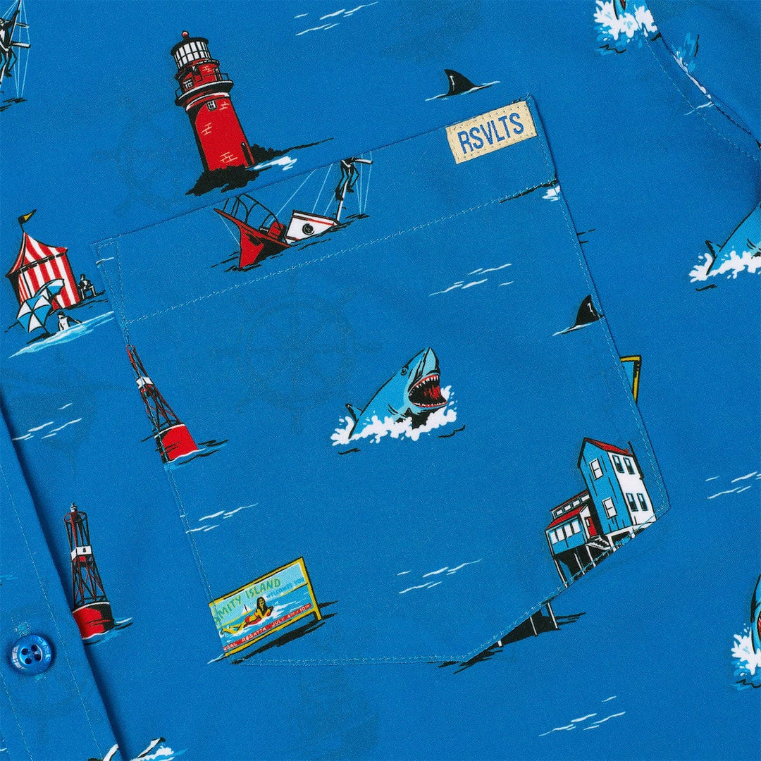 Jaws 50th Anniversary "Swim at Your Own Risk" Kunuflex Short Sleeve Shirt
