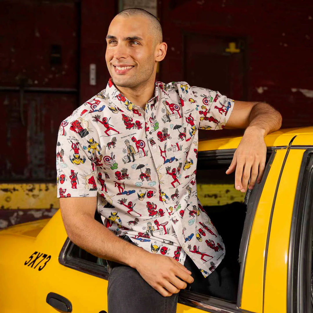 deadpool dress shirt Deadpool Marvel Long Sleeve Button Up Shirt