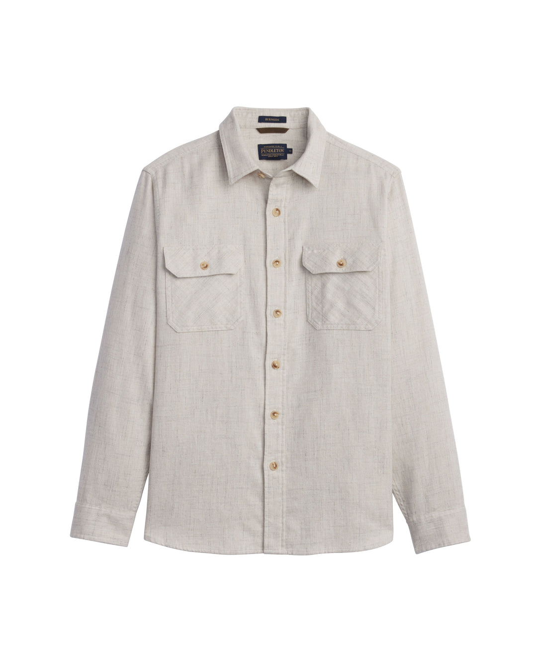 Pendleton Burnside Flannel Shirt — Ecru Donegal Heather, front view