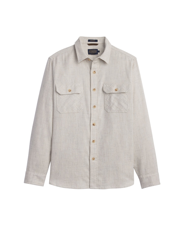 Pendleton Burnside Flannel Shirt — Ecru Donegal Heather, front view