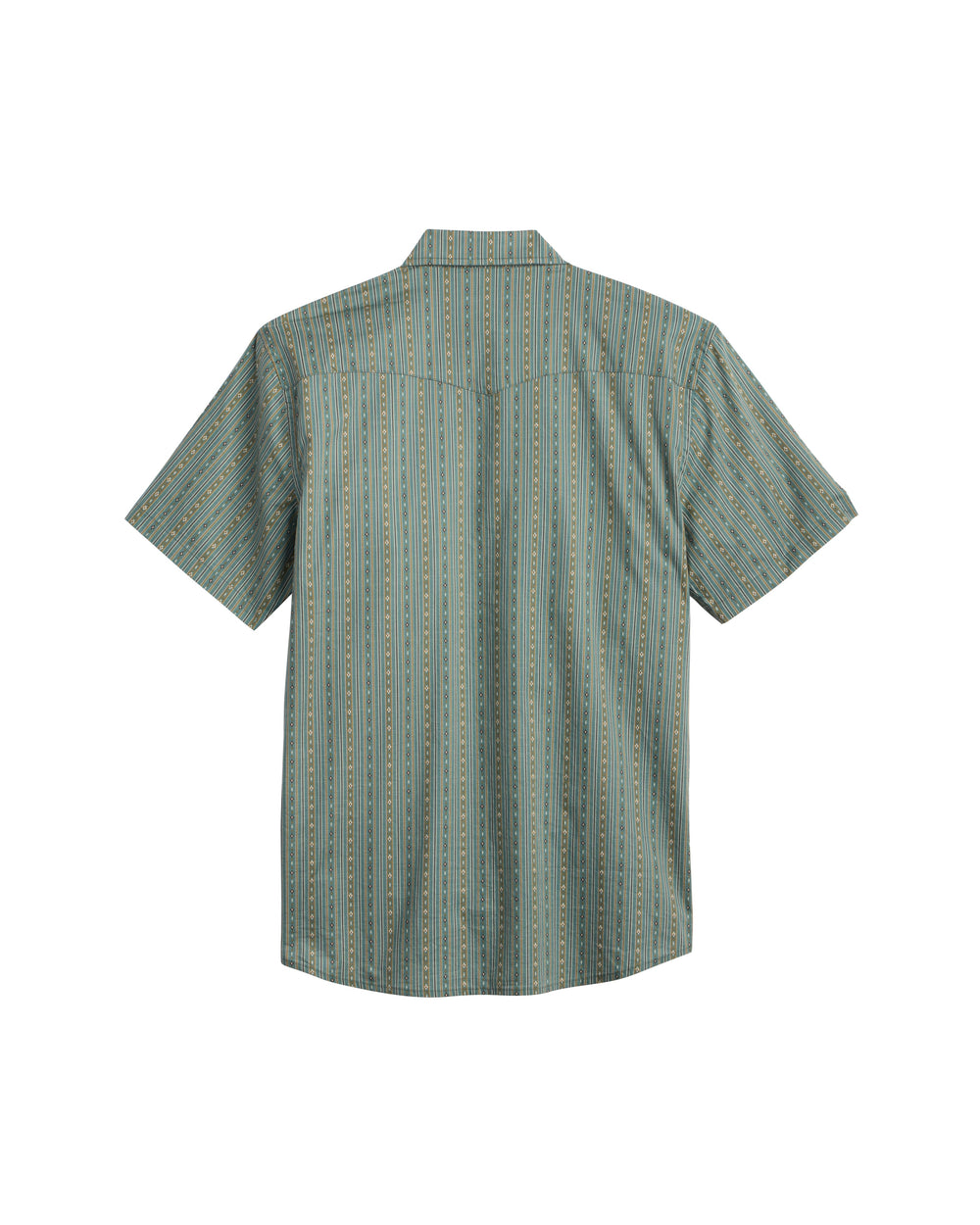 Pendleton Laramie Shirt Short Sleeve — Harding Stripe Blue, back view