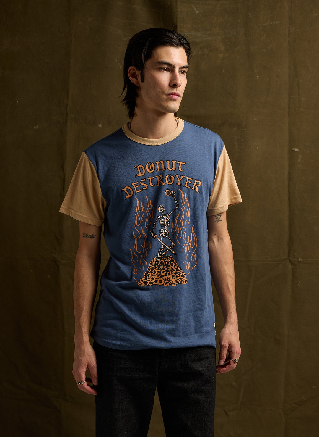 Pyknic Donut Destroyer Tee on male model