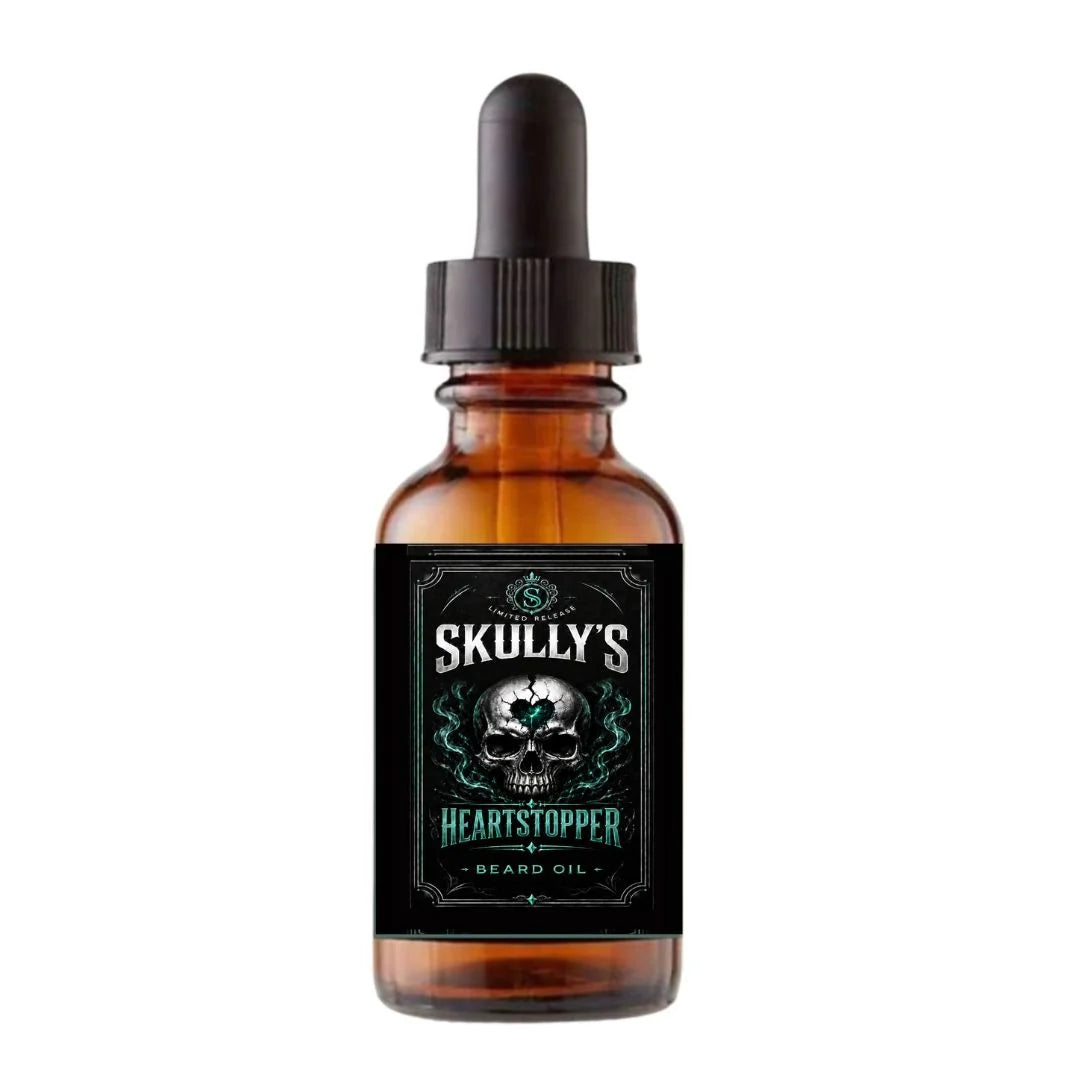 Skully’s Heartstopper Beard Oil on white background