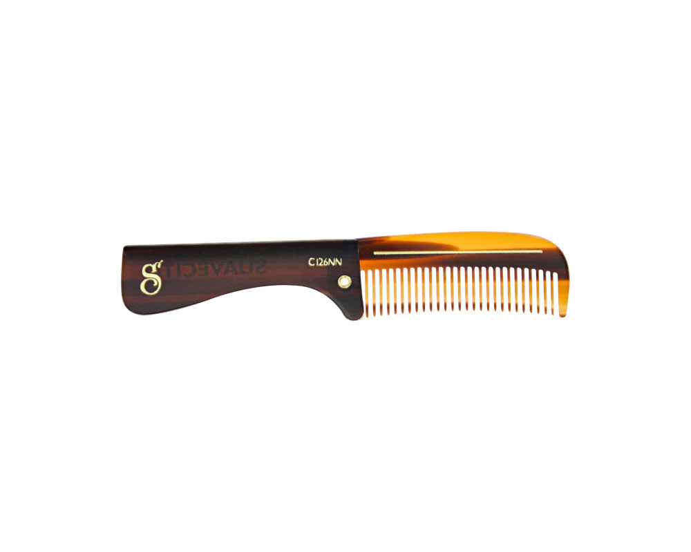 Deluxe Amber Folding Comb - Small