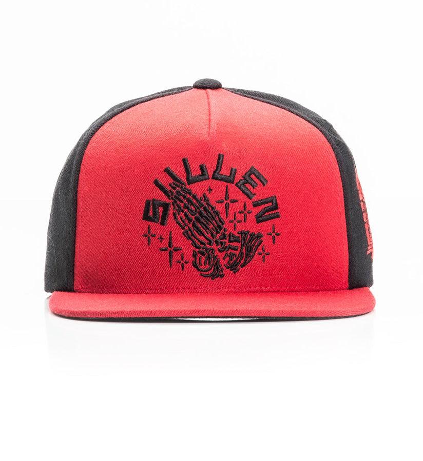 Sullen Afterlife Snapback in Red on white background