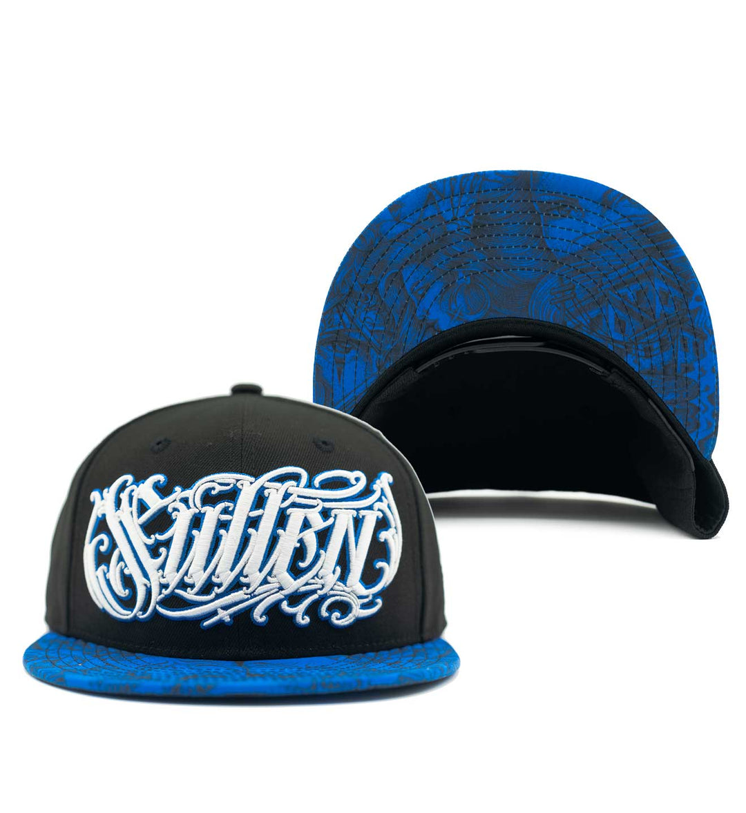 Sullen Sad Boy Snapback in Black and Blue