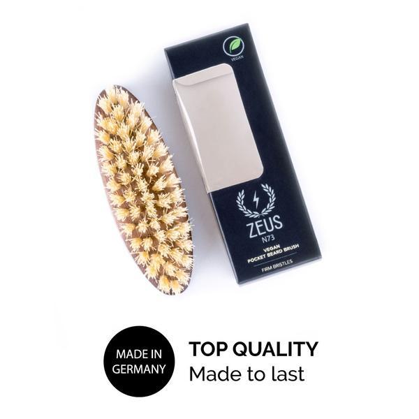 Vegan Pocket Beard Brush, 100% Natural Tampico Fiber Bristle, Firm