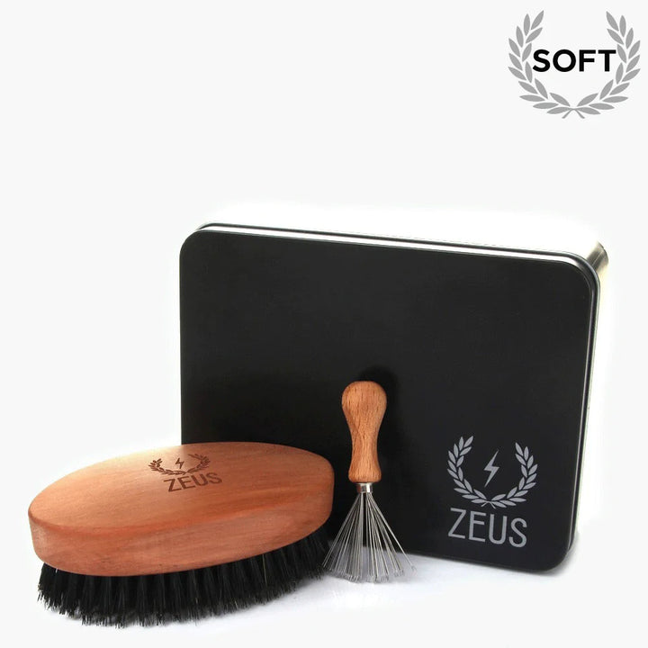 Oval Military Brush with Bristle Cleaner - 100% Boar Bristle - Firm