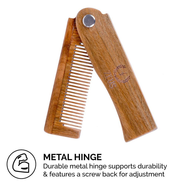 Organic Sandalwood Beard Foldable Comb