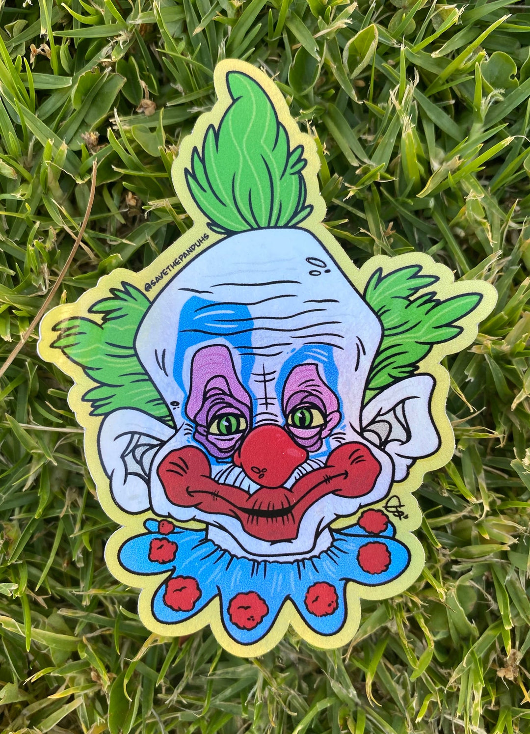 Save The Panduhs Killer Klowns Holo Sticker