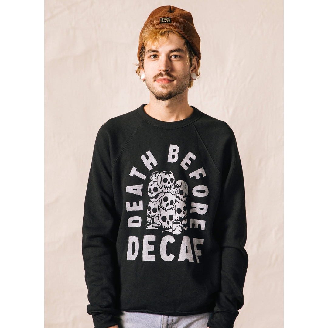 Death Before Decaf Coffee Crewneck Sweatshirt