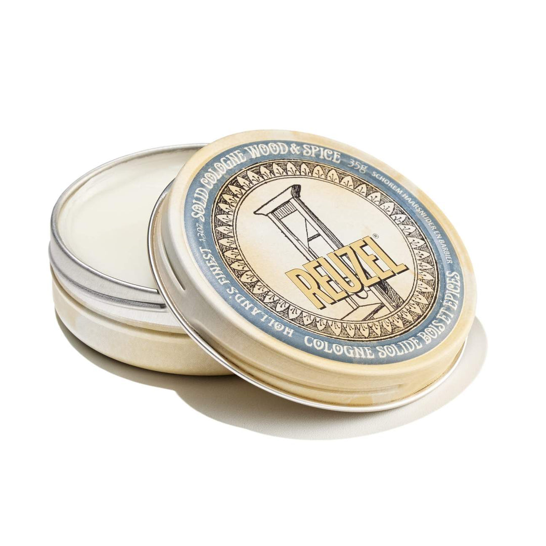 Reuzel Wood and Spice Solid Cologne tin