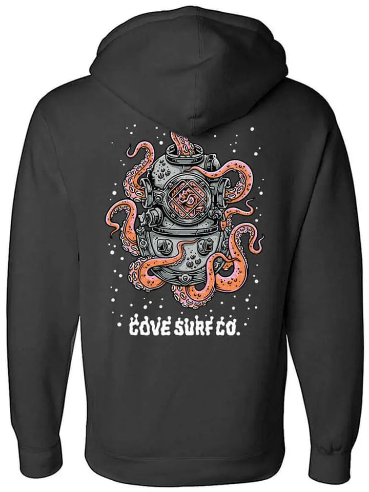 Diver Octopus Hoodie - Black